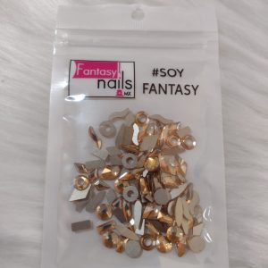 Mix de cristales dorados Fantasy nails