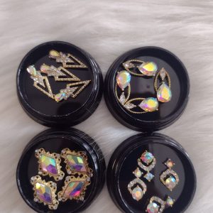 4 pack Dijes con cristal tornasol 4 pz c/u Fantasy nails